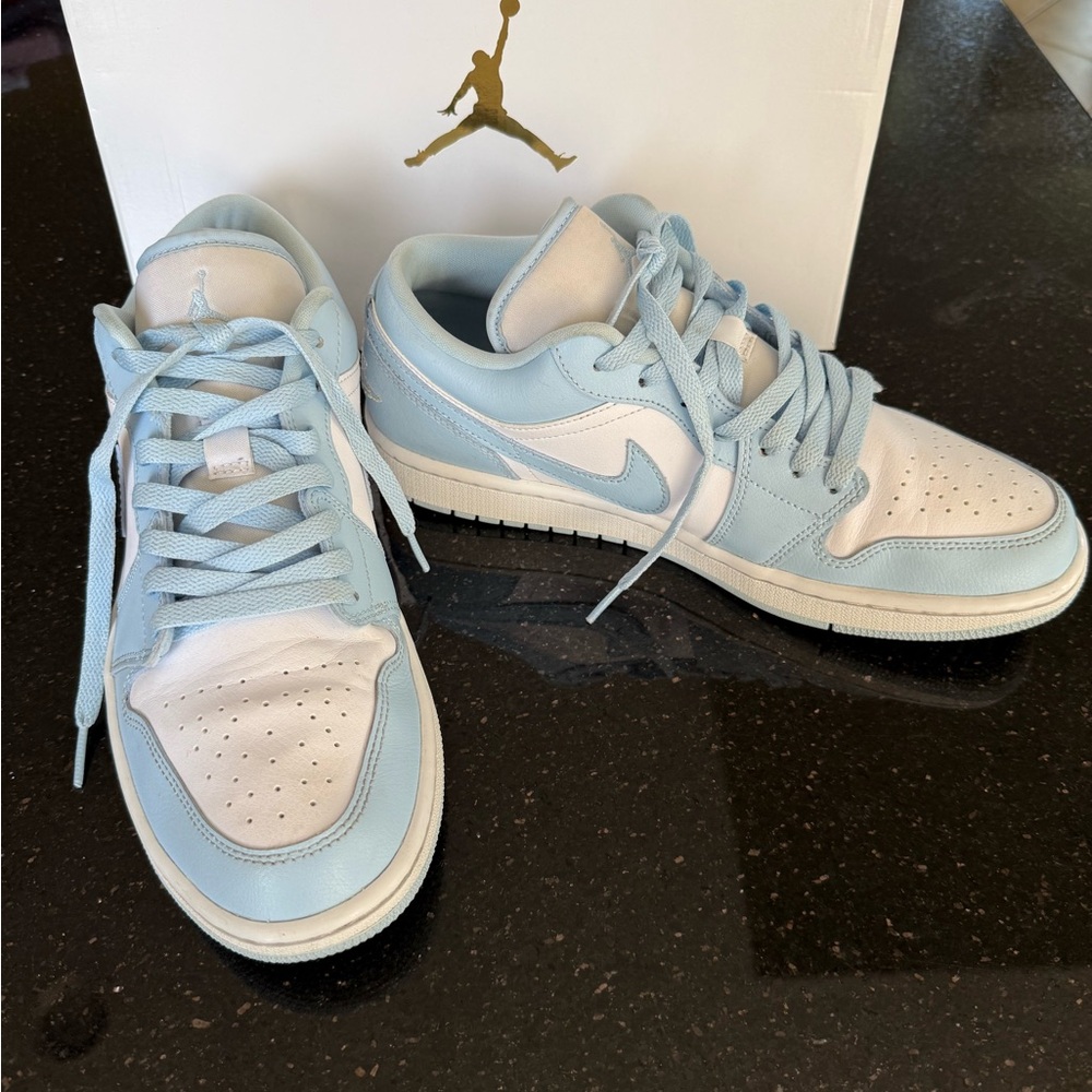Jordan Low Top Sneakers in Light Blue and White